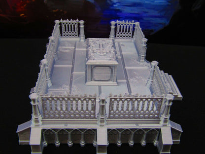Raised Fenced in Tomb for Graveyard / Cemetery Scatter Terrain Scenery Tabletop