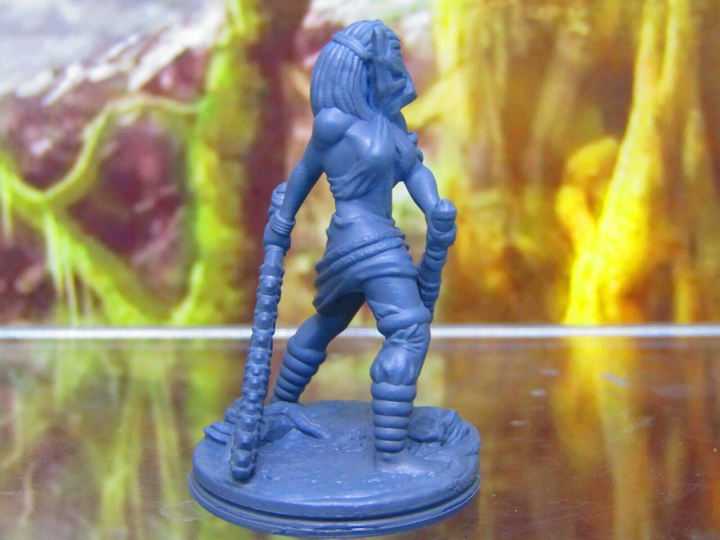 Masked Tribal Jungle Wildcat Warrioress Mini Miniature Figure 3D Printed Model