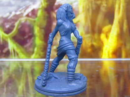 Masked Tribal Jungle Wildcat Warrioress Mini Miniature Figure 3D Printed Model