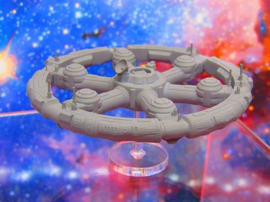 Circular Ringed Satellite Relay Station Port City Space Base Starfinder Fleet
