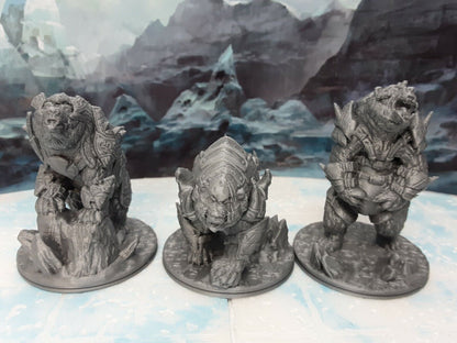 Armored Bears Miniature Mini Figure Tabletop Game Piece Dungeons & Dragons D&D