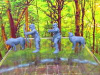 
              4p Prehistoric Villager Tribe Hunters & Dogs Set Mini Miniature 3D Printed
            