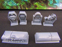 
              10pc Mimic Graveyard Tombstone Coffin Set Mini Miniature Model Character Figure
            
