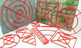 10 Piece D&D Spell Gauge Template Marker Set Cube Cone Circle &Line 3D Printed