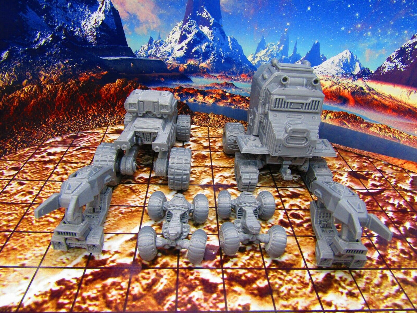 6 pc Lot Extreme Terrain ATV Vehicles Scatter Terrain Scenery Miniature