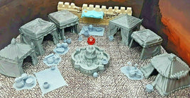 32 Piece Large Street Market Bazaar Set Scatter Terrain Tabletop Gaming Scenery