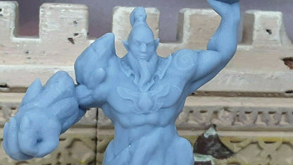 Earth Genie Djinn W/ Lamp Mini Miniatures Figure Tabletop Game 3D Printed Resin