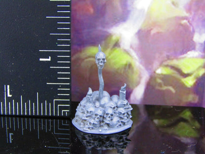 3pc Skull Pile w/ Pike & Candles Scatter Terrain Scenery Mini Miniature Model