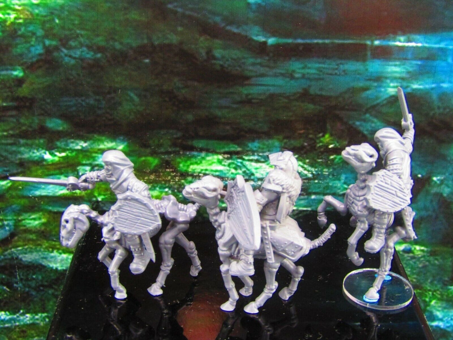 3pc Mounted Skeleton Horse Rider Cavalry Set Mini Miniature Model Character