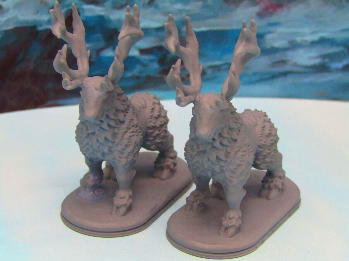 Dwarven Santa Mini & Sleigh w/ Reindeer 28mm Scatter Terrain Scenery Decoration