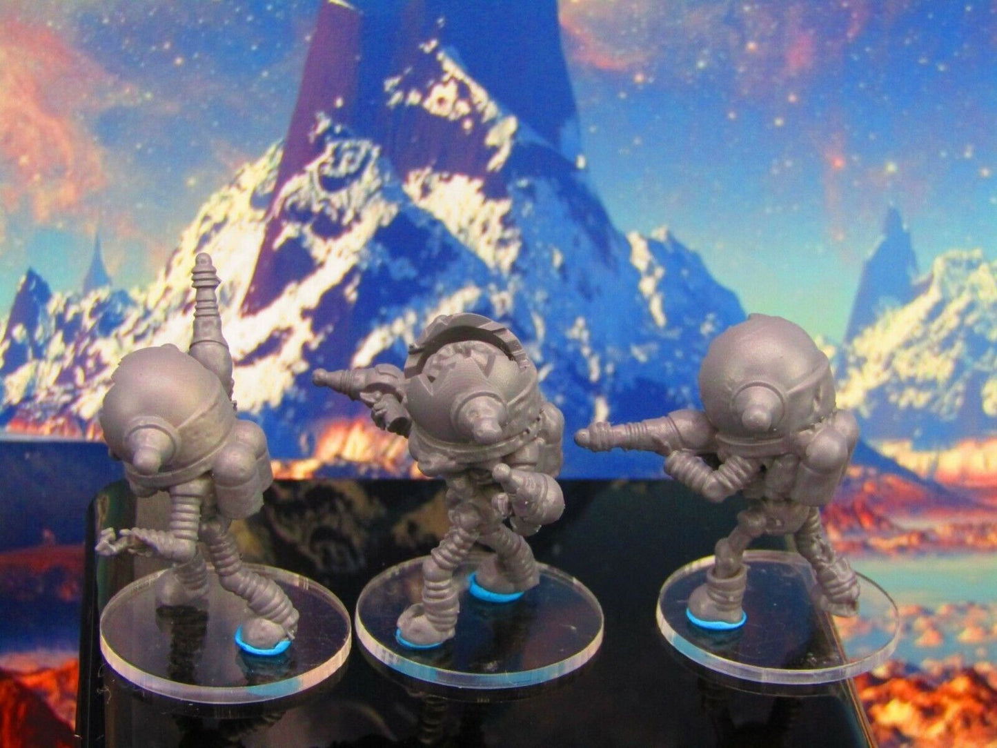 3pc Skeletal Zeta Alien Invader Set Mini Miniature Model Character Figure