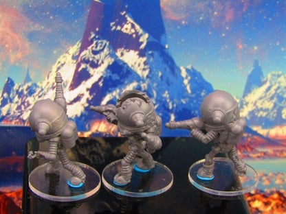 3pc Skeletal Zeta Alien Invader Set Mini Miniature Model Character Figure