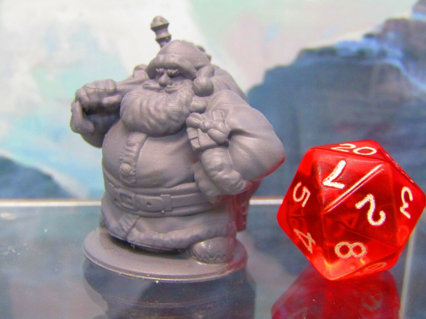 Dwarven Santa Claus Dwarf Christmas Mini Miniature Figure 3D Printed Model