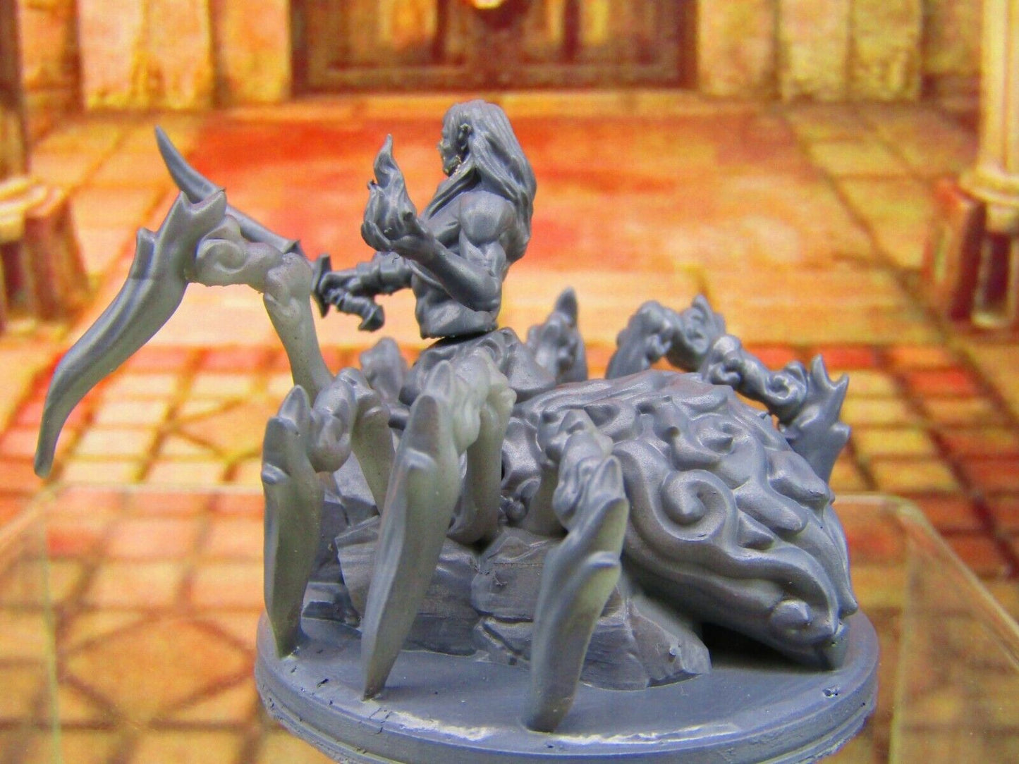 Dark Elf Arachnid Spider w/ Sword Mini Miniature Figure 3D Printed Model 28/32mm