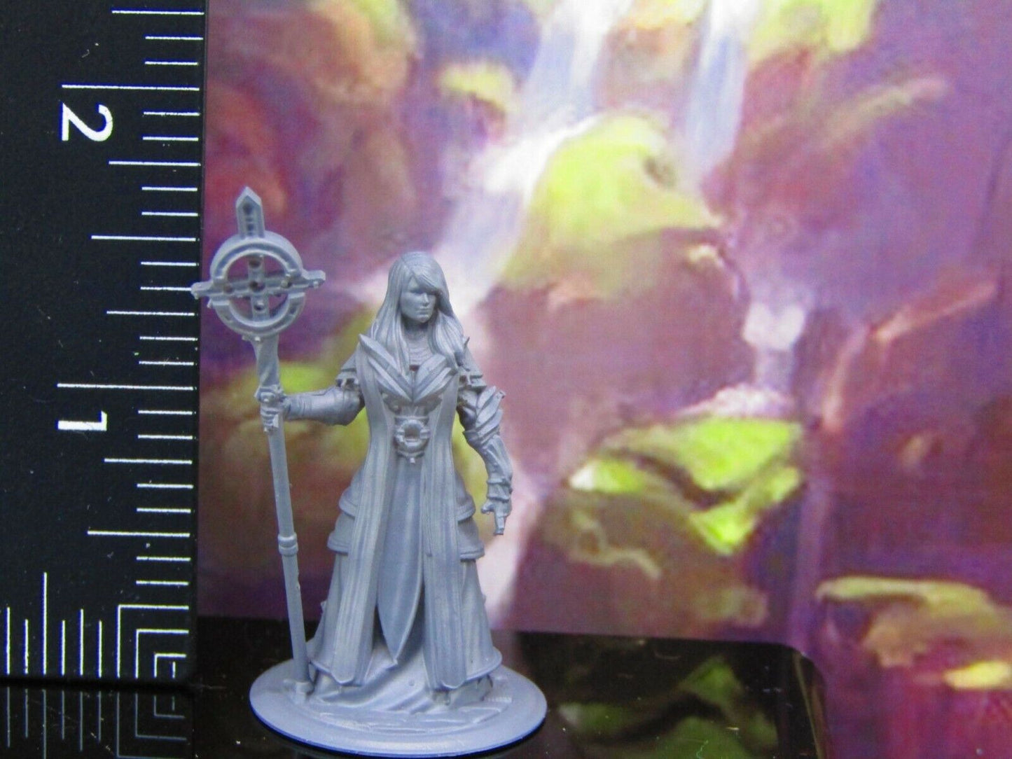 Female Holy Priest w/ Staff Human Mini Miniature Model Character Figure