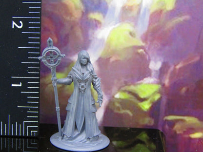 Female Holy Priest w/ Staff Human Mini Miniature Model Character Figure
