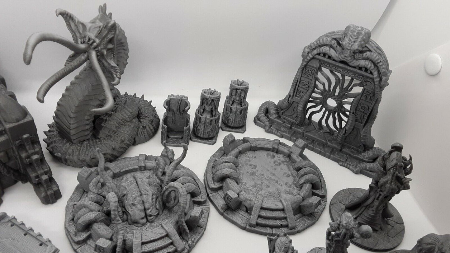 26 Piece Den of Alien Evil Mindflayer Encounter Scatter Terrain Set Scenery D&D