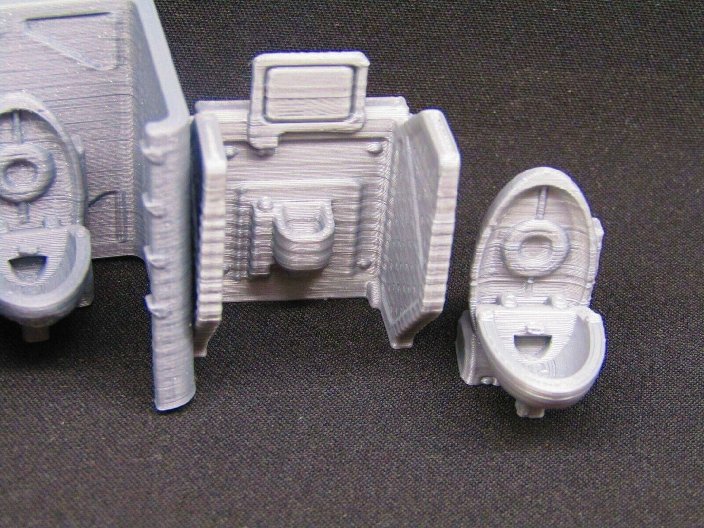 5pc Bathroom Restroom Toilet Set Scenery Scatter Terrain 3D Printed Model