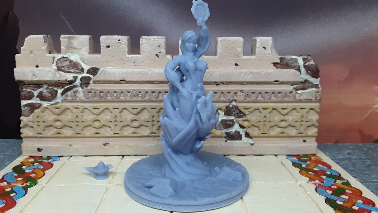 Lot of 4 Genie Djinns W/ Lamps Mini Miniatures Figures D&D 3D Printed Resin