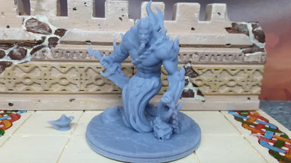 Lot of 4 Genie Djinns W/ Lamps Mini Miniatures Figures D&D 3D Printed Resin