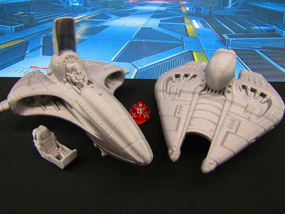 Star Fighter Space Ship Pair Scenery Scatter Terrain 3D Printed Model 3D Print