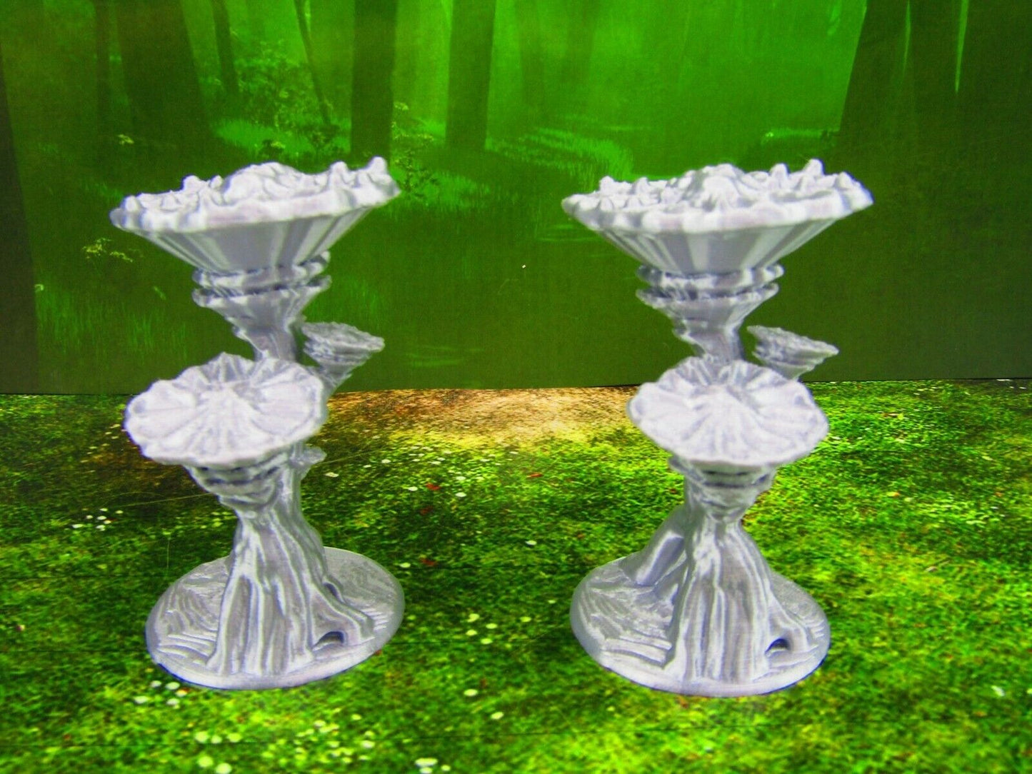 2 Pc Small Mushroom Trees Forest Set Scatter Terrain Scenery Mini Miniature