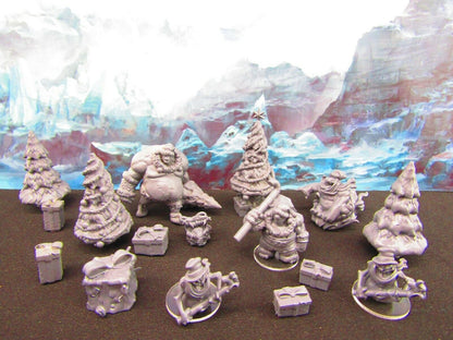 16pc Christmas Monster Encounter Mini Miniature Figures Scatter Terrain Scenery