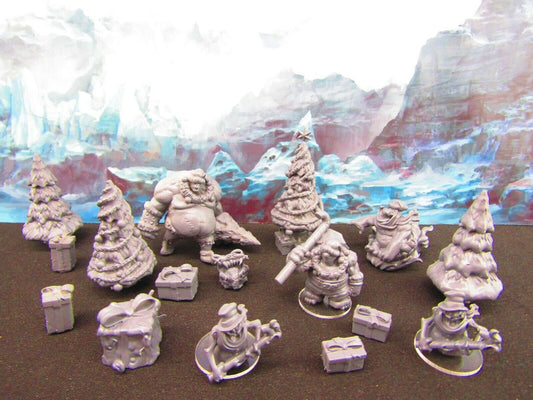 16pc Christmas Monster Encounter Mini Miniature Figures Scatter Terrain Scenery