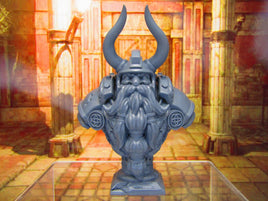 4" Tall Dwarven King Bust Statue Resin 3D Printed Model D&D Game Room Decoration