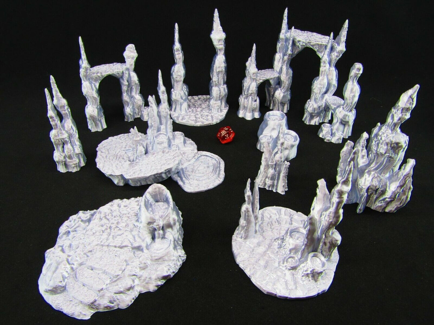10pc Lava Field Chamber Set Scatter Terrain Scenery 3D Printed Mini Miniature