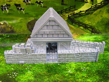 River Grist Mill Grainery Scatter Terrain Scenery 3D Printed Model 28/32mm Scale