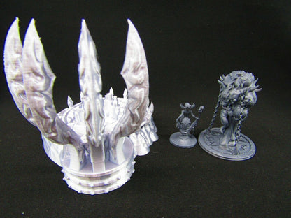 Evil Summoning Circle w Dark Priestess & Chained Ichor Demon Scatter Terrain