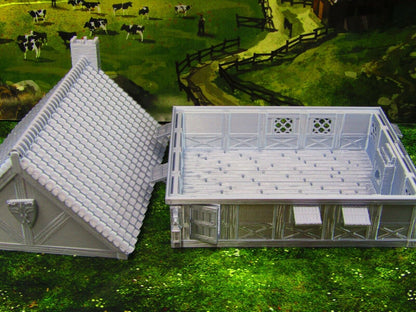 Large Manor Farm House Scatter Terrain Scenery 3D Printed Model 28/32mm Scale