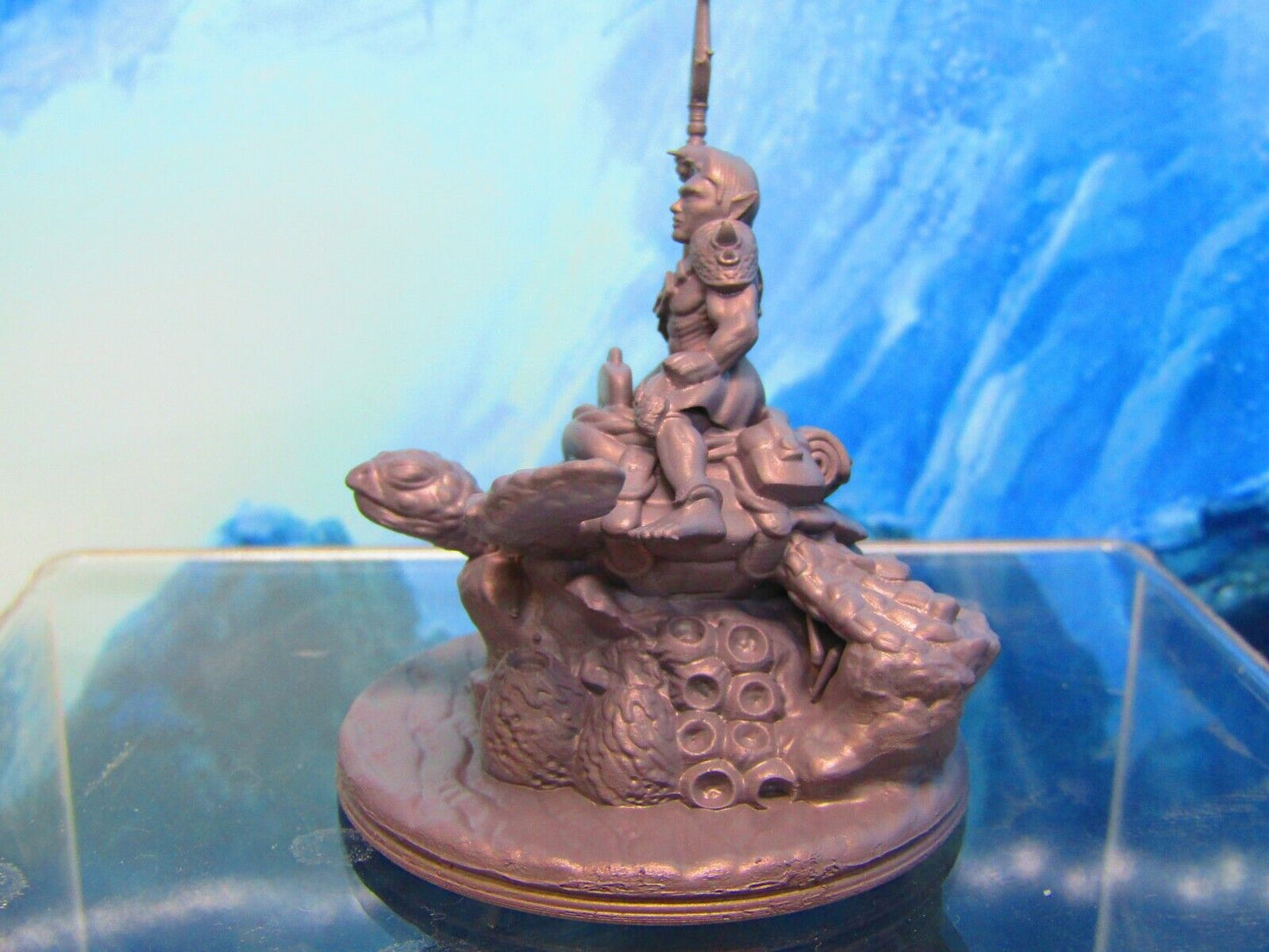 Sea Elf Rider on Turtle Mount Mini Miniature Figure 3D Printed Model 28/32mm