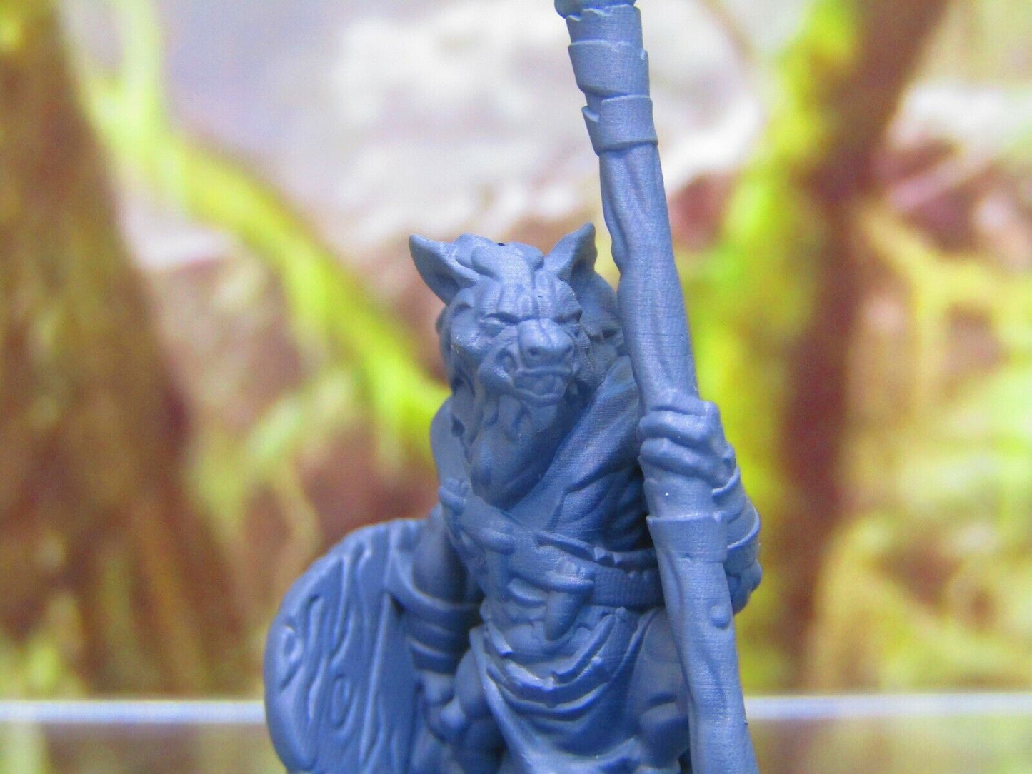 Hyenaman Fighter Warrior Soldier w/Spear/Shield Mini Figure 3D Printed Model