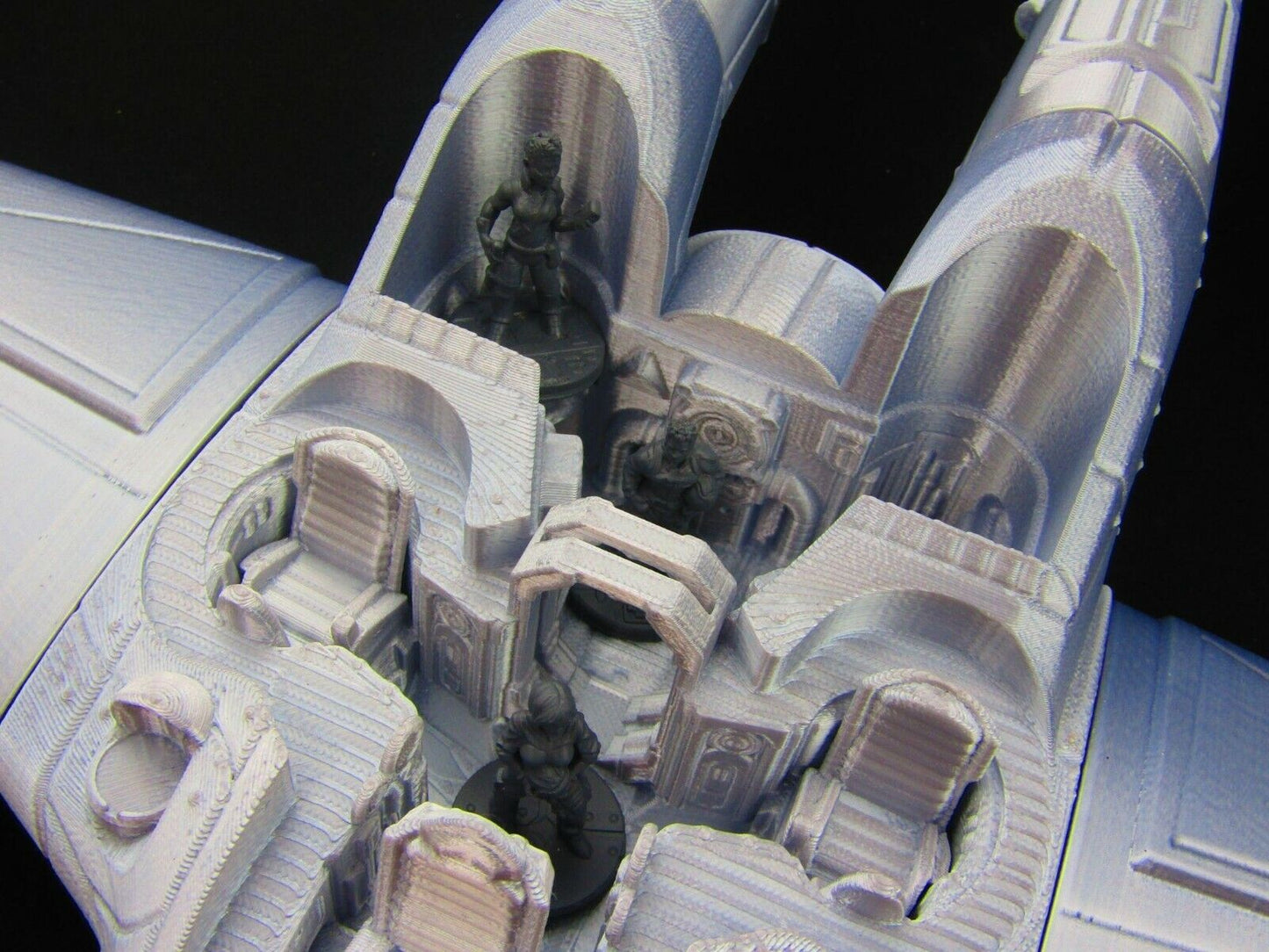 Large Modular Starfighter "Sparrowhawk" Space Ship W/ Pilot Minis Scenery SciFi