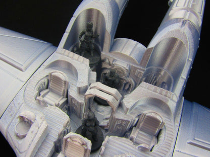 Large Modular Starfighter "Sparrowhawk" Space Ship W/ Pilot Minis Scenery SciFi