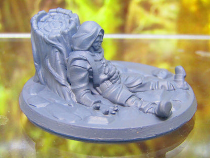 Passed Out Drunk Adventuere Traveler Townsfolk Miniature Figure 3D Printed Model