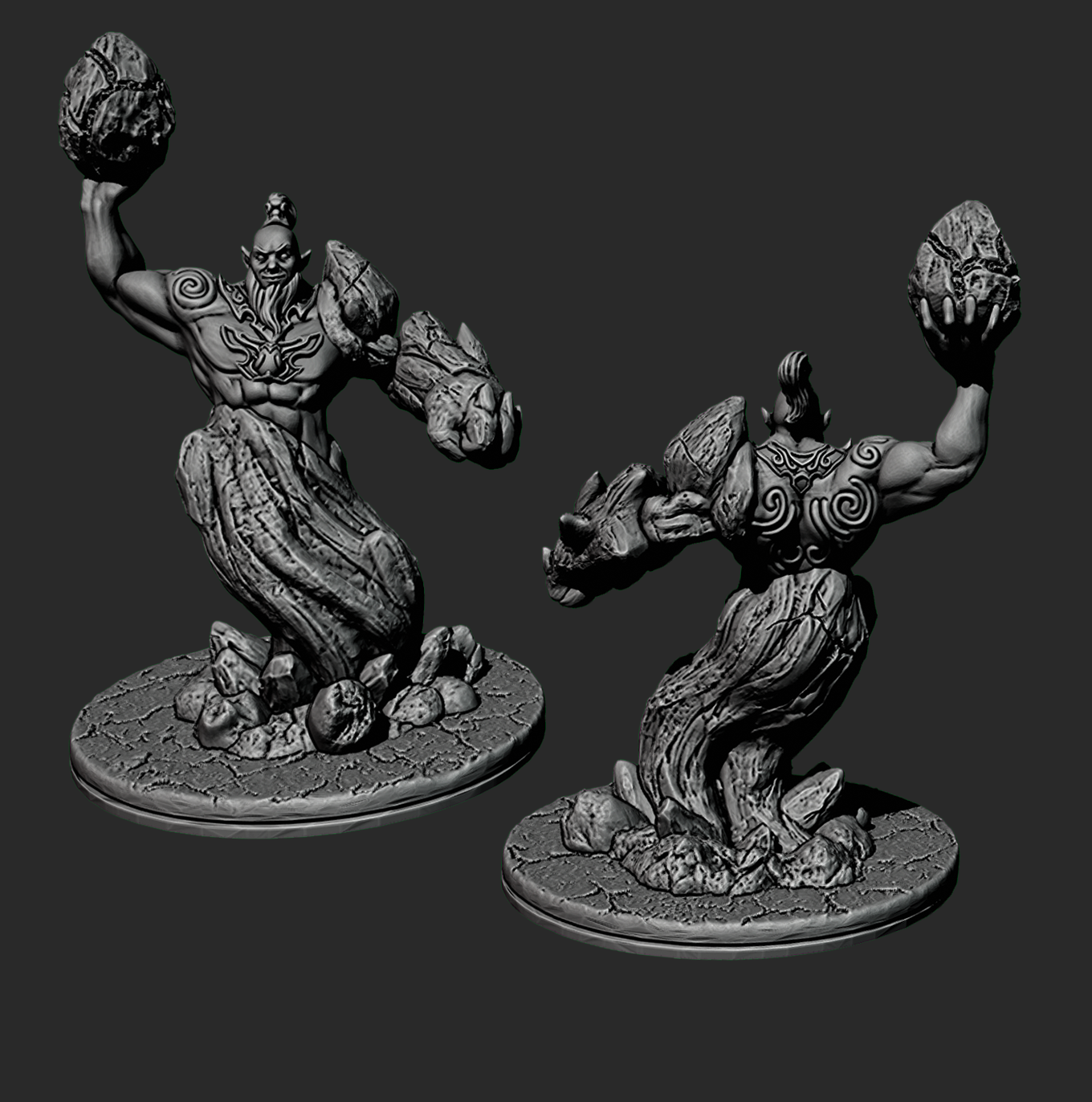 Earth Genie Djinn W/ Lamp Mini Miniatures Figure Tabletop Game 3D Printed Resin