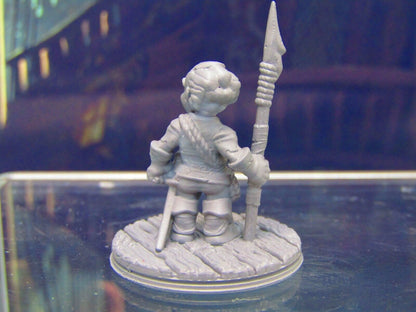 Gnome Female Sailor W/Spear Mini Miniature Figure 3D Printed Model 28/32mm Scale