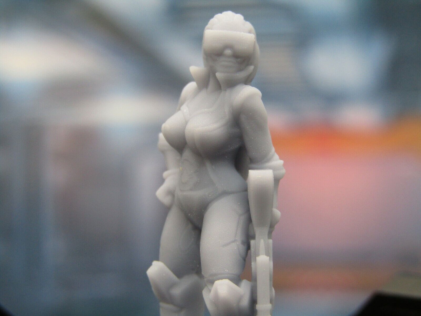 Female Space Hired Assassin Mini Miniature Figure Scenery Terrain 3D Printed