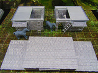 
              Large Stable Barn W/ Horses Set for Barnyard Farm Scatter Terrain Scenery 3D
            