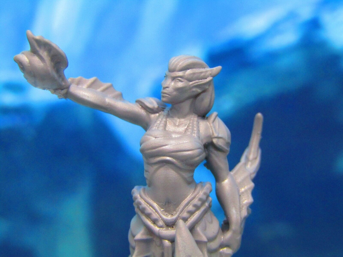 Merfolk Mermaid Female With Conch Shell Mini Miniature Figure 3D Printed Model
