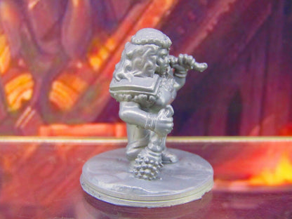 Female Gray Dwarf Warrior w/ Clubs Maces Mini Miniature Figure 3D Printed Model