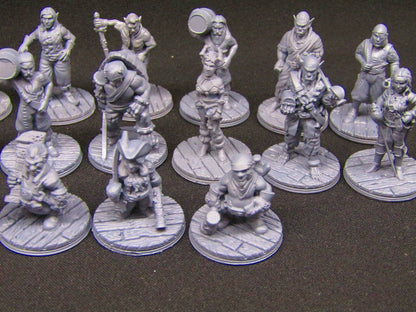 27pc Pirate Set Mini Miniature Figure 3D Printed Model 28/32mm Scale Fantasy RPG