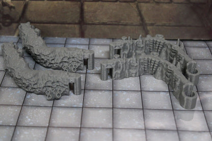 4pc Underwater Labyrinth Coral Corner Curve Walls Dungeonsticks Map Set Scenery