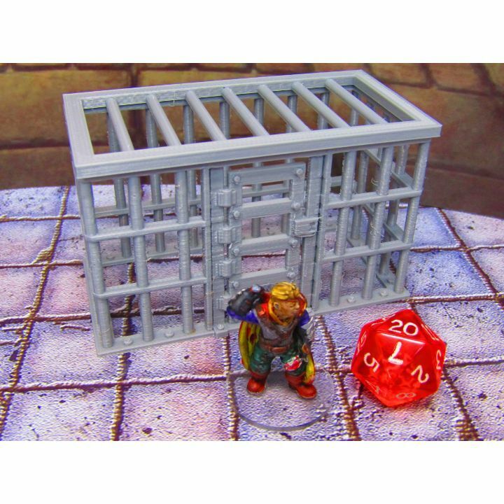 Steel Barred Prison Cell w/ Removeable Top Dungeon Scenery Scatter Terrain Props