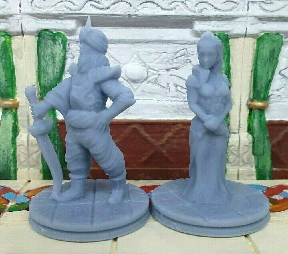 Arabian Prince & Princess Mini Miniature Figure 28-32MM Resin 3D Printed D&D