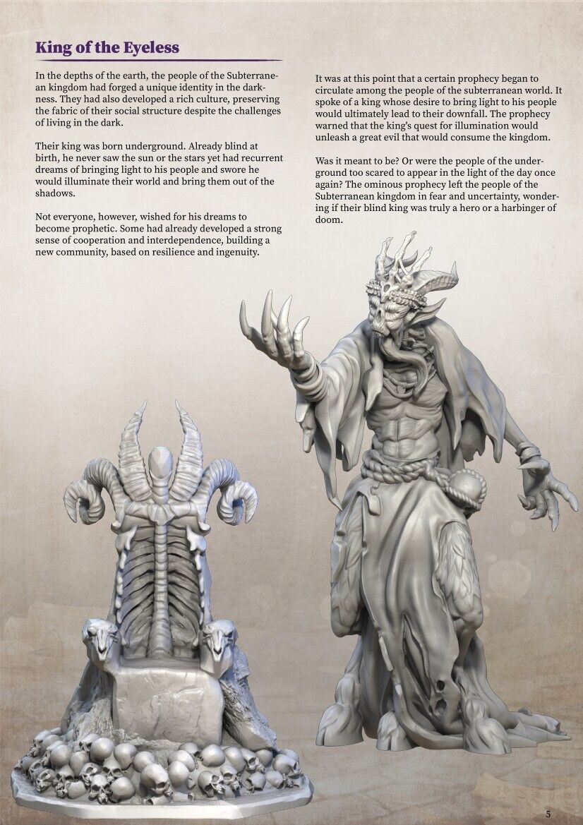 King of Eyeless W/ Throne Mini Miniature Model Figure RPG Tabletop Gaming D&D