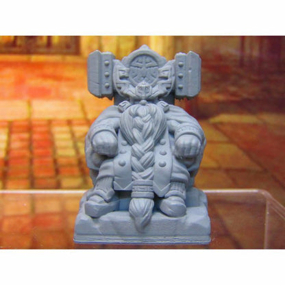 Dwarven King on Stone Dwarf Throne Mini Miniature Dwarf 3D Printed Model 28/32mm